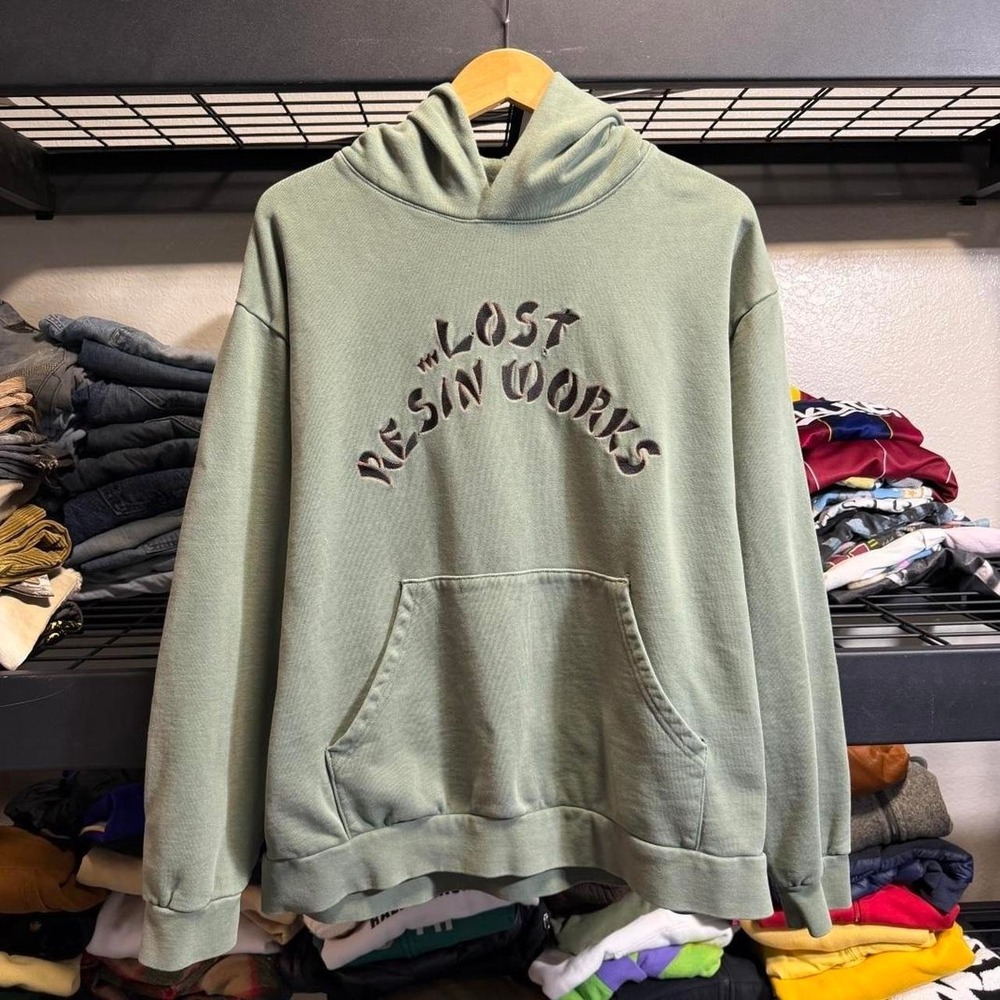 Lost skateboards Resin Works green hoodie men's Size Large Skate Surf